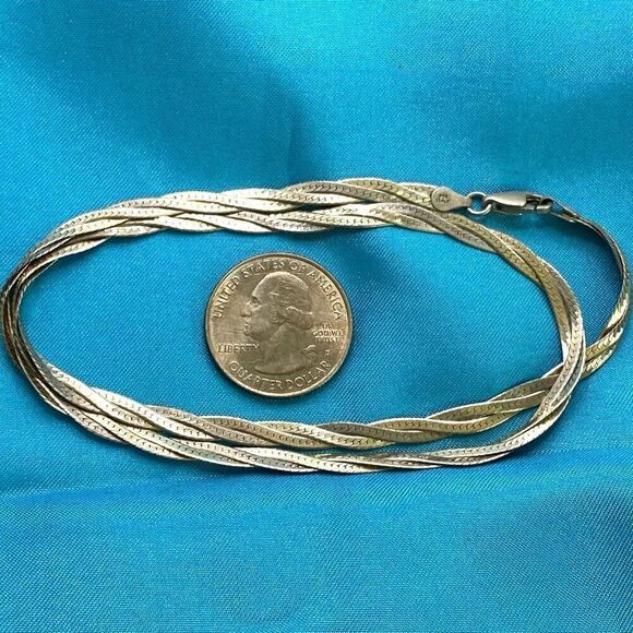 ARA Stunning Sterling 925 Silver 3-Strand Necklace - Picture 6 of 8